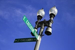 USA, Washington, D.C. Close-up of historic Pennsylvania Ave. street sign