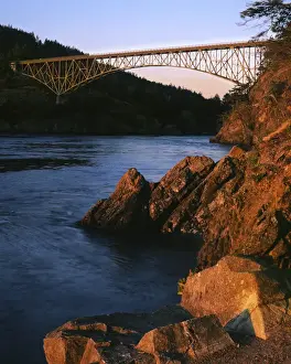 USA, Washington, Deception Pass State Park, Bridge