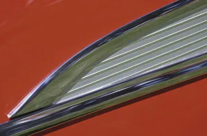 Cars Collection: USA, Washington, Everett. Side molding detail of red 57 Chevy
