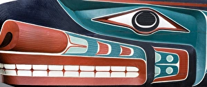 Whale Prints: USA, Washington, Jamestown. Composite of totem art