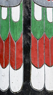Native American Prints: USA, Washington, Neah Bay. Detail of a totem