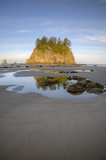 Images Dated 23rd June 2009: USA, Washington, Olympic National Park, Second Beach, Seastacks at low tide