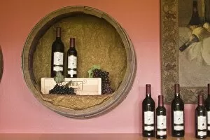 USA, Washington, Quincy. Wines on display in tasting room of Cave B Inn and Winery