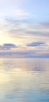 USA, Washington, San Juan Islands. Pastel seascape at sunset