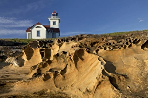 USA, Washington, San Juan Islands. View of Patos Island Lighthouse