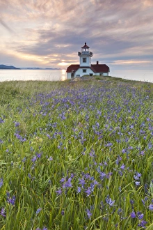 Images Dated 2nd May 2012: USA, Washington, San Juan Islands. Sunset on Patos Island Lighthouse
