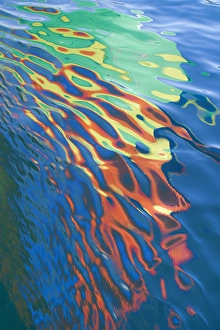 Images Dated 30th April 2009: USA, Washington, San Juan Islands. Water reflection of boat sail