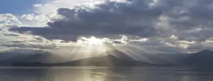 Images Dated 18th July 2014: USA, Washington, Seabeck. Composite of God rays over Hood Canal