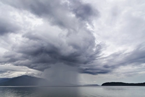 USA, Washington, Seabeck. Rainstorm over Hood Canal