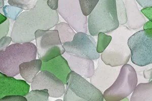 Frosted Prints: USA, Washington, Seabeck. Sea glass close-up
