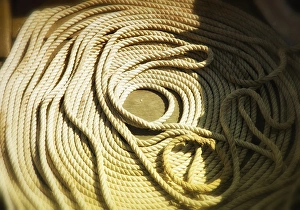 Rope Prints: USA, Washington, Seattle, boat line coil