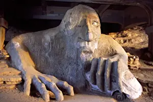 Images Dated 19th March 2007: USA, Washington, Seattle. Fremont Troll is 18ft ferroconcrete sculpture Aurora Bridge