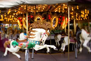 Images Dated 23rd September 2004: USA, Washington, Seattle, Seattle Center, Amusement Park, Merry-go-round