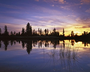 USA, Washington, Spokane County, Coyote Lake, Sunset