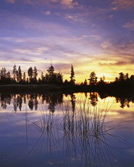 Charles Gurche Prints: USA, Washington, Spokane County, Coyote Lake, Sunset