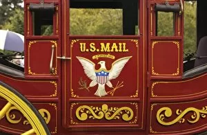 USA, Washington State, Issaquah, Salmon Days Festival Parade, antique U.S. Mail wagon