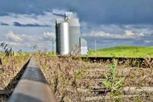 Place Prints: USA, Washington State, Palouse. Storm clouds advancing over Pullman