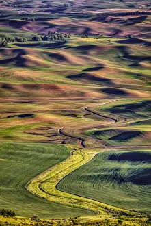 Fred J Prints: USA, Washington State, Palouse. Steptoe Butte at sunset