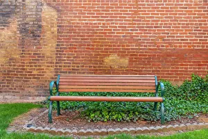 Park Bench Prints: USA, Washington State, Palouse, Palouse public, street or city bench