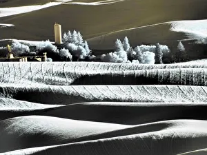 USA, Washington State, Palouse region, the town of Steptoe at Sunset