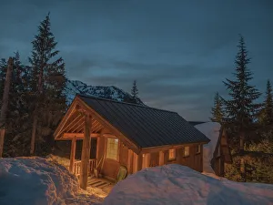 Cabin Prints: USA, Washington State, Pierce County, Crystal Mountain Resort, Gold Hills