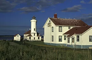 USA, Washington State, Port Townsend. Point Wilson Lighthouse at entrance to Admiralty Inlet