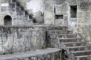 Images Dated 2nd June 2020: USA, Washington State, Port Townsend. Concrete steps and walls of fort