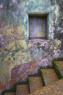 Images Dated 13th August 2020: USA, Washington State, Port Townsend, Fort Worden State Park. Painted walls and stairway