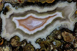 Banded Prints: USA, Washington State, Sammamish. Close-up banded agate