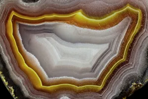 Banded Prints: USA, Washington State, Sammamish. Close-up banded agate