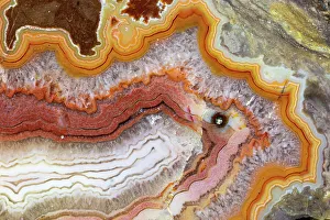 Mineral Prints: USA, Washington State, Sammamish. Close-up pattern design of agate
