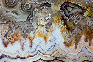 Mineral Prints: USA, Washington State, Sammamish. Close-up pattern design of agate