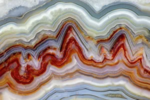 Line Prints: USA, Washington State, Sammamish. Close-up of crazy Mexican Agate