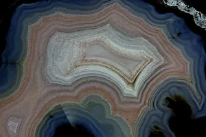 Banded Prints: USA, Washington State, Sammamish. Close-up banded agate
