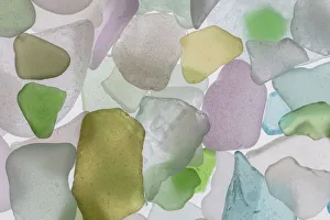 USA, Washington State, Seabeck. Beach glass close-up