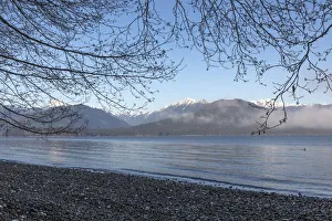 Alder Prints: USA, Washington State, Seabeck. Winter morning on Hood Canal beach