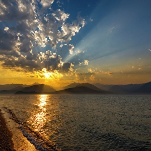 USA, Washington State, Seabeck. Sunset over Hood Canal and Olympic Mountains. ©Don Paulson / Jaynes Gallery / DanitaDelimont.com