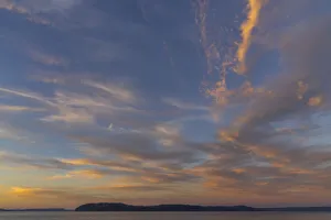 Images Dated 1st November 2021: USA, Washington State, Seabeck. Sunset over Hood Canal