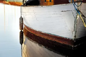 Images Dated 6th March 2010: USA, Washington State, Seattle. Wooden boat reflects on lake