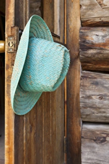 Cabin Prints: USA, Washington, Stehekin. Cowgirl hat, Old Stehekin Schoolhouse, , Washington Credit as