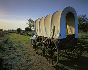 Wagon Prints: USA, Washington, Whitman MIssion National Historic Site, Covered Wagon