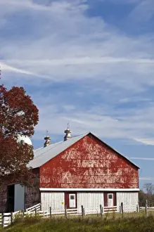 Images Dated 11th October 2009: USA, West Virginia, Arbovale. Monongahela National Forest, old barn, autumn