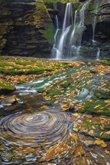 West Virginia Prints: USA, West Virginia, Blackwater Falls State Park. Waterfall and whirlpool scenic. Credit as