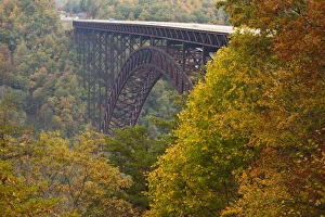 Images Dated 12th October 2009: USA, West Virginia, Fayetteville. New River Gorge National River, New River Gorge Bridge