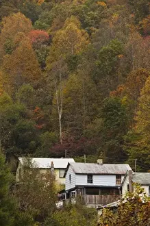 USA, West Virginia, Maybeury. National Coal Heritage Area, coal town houses