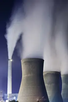 Industrial Prints: USA, West Virginia, Winfield, Steam billows from smokestacks at John Amos Coal-Fired