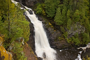 Wisconsin Prints: USA, Wisconsin, Pattison State Park. View of Big Manitou Falls on Black River. Credit as