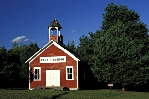 Education Prints: USA, Wisconsin, Prentice. One-room school house