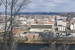 USA, WV, Parkersburg. View of Parkersburg from Fort Boreman Historic Park. Little