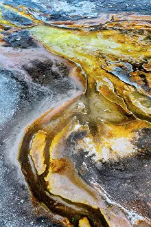 USA, Wyoming. Abstract geothermal feature, Upper Geyser Basin, Yellowstone National Park